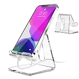 KTRIO Acrylic Cell Phone Stand for Desk, Phone Holder, Dock, Cradle Compatible with iPhone 13 Pro Ma