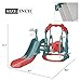 Red 3 in 1 Children's Slide and Swing Set, Children's Playground Climbing Swing Toy Set with Basketball Stand, freestanding Combination Indoor and Outdoor Play Toy