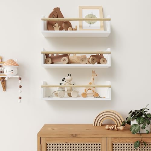 image for ZICOTO Decorative Nursery Bookshelves for Kids - Set of 3 Easy to Inst