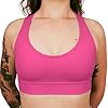 SELENE Top Academia Sem Costura Canelado Poliamida Nadador Sem Costura Feminino, Rosa, M