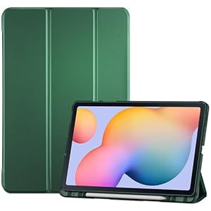 ProCase Case for Galaxy Tab S6 Lite 10.4 2024 2022 2020(SM-P620/P625/P613/P619... Trifold Stand Folio Soft TPU Translucent Back Cover with S Pen Holder Support Auto Wake/Sleep -Mgreen