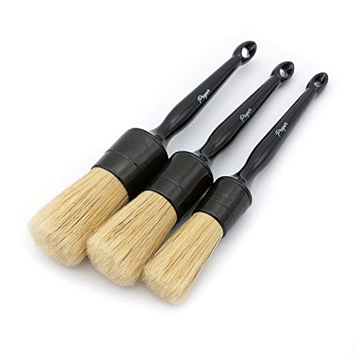Proper Detailing Co. Car Detailing Brush Set, 3 Premium Auto Detail Brushes, Clean