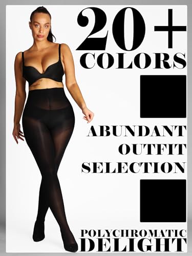 HONENNA Semi Opaque Silky Women Pantyhose Tights, 20+ Colors Invisibly Toe Reinforced 60 Den Size A-E2