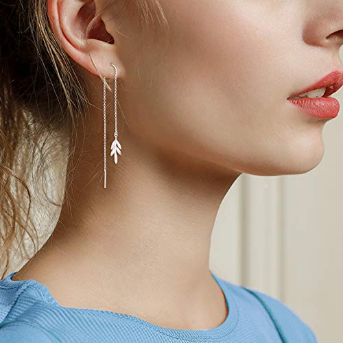 Orecchini in argento Sterling con piuma e piume