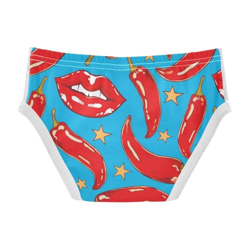 Wusikd Lips Chili Peppers Boys' Underwear Cotton Stars Boys Briefs Soft Toddler Underwear 2T2