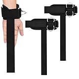 Zuxbolf 2 Piezas Muñequeras Gym, Muñequeras para Gimnasio con Anillos en D Entrenamiento de Fuerza Muñequera Gym Polea Correas Levantamiento de Pesas para Barras, Mancuernas, Entrenamiento de Fuerza