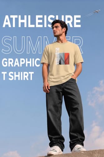 Image of Van Heusen Men's Athleisure Graphic T-Shirt - Comfortable Crew Neck| Soft Breathable Cotton Blend | Casual Wear Style | Summer Favorite | Style 60054