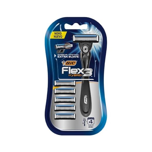 BIC Aparelho De Barbear Flex3 Hybrid 3 Lâminas Extra Suave + 5 Cargas 968722 1 Unidade Corpo Ergonômico