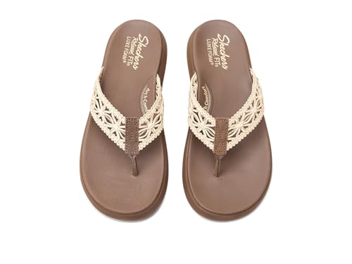 Skechers Skechers Women's ASANA Luxe-Ocean Breeze 2 Flip-Flop, Brown, 8