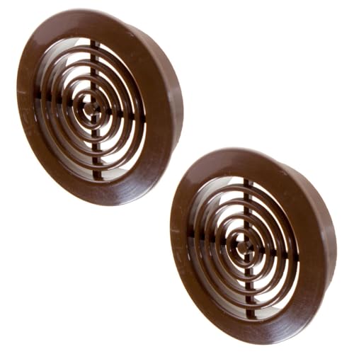 Preisvergleich Produktbild 2x Lüftungsgitter Ø 45 mm rund braun Abluftgitter Zuluft Abluft Gitter Lüftung T73 br