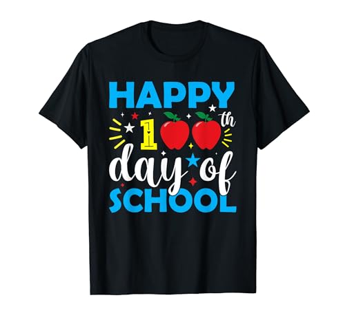 Happy 100th Day Of School For Kids Boys 100 Days Of School Maglietta