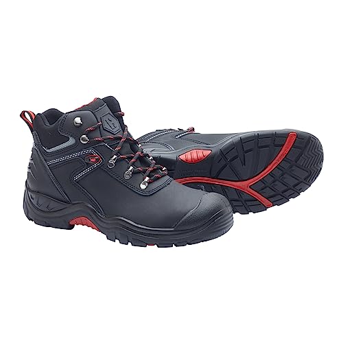 Blackrock Tempest S3 Fully Waterproof Steel Toe Cap Safety Work Boots, Mens Womens Construction Black Working Shoes, Anti-Static Protection, Heat-Resistant Safety Footwear, Outdoors, Building - Size 9