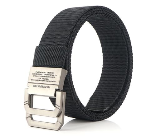 AIBEARTY Unisex Canvas Belt Casual Metal Double Ring Buckle Waist Belts Webbing Tactical Military Cloth Belt for Men Women