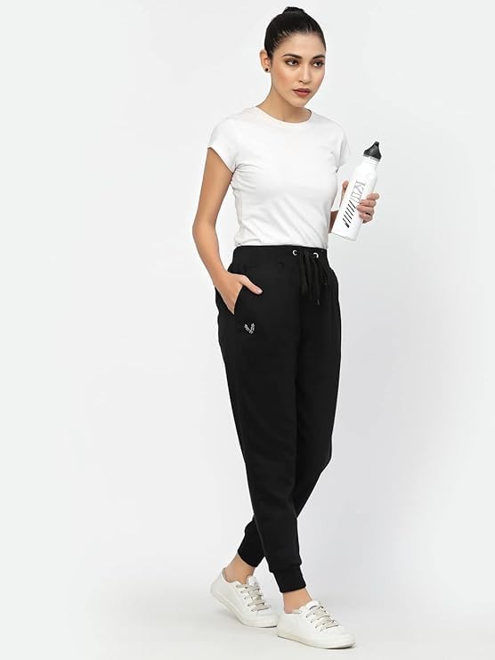 Image of UZARUS Women's Cotton Regular Fit Joggers Track Pants with 3 Pockets
