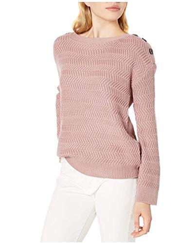 Jack By Bb Dakota Junior's Pushing Your Buttons Novelty Stitch Sweater, French Pink, Medium #TOP7