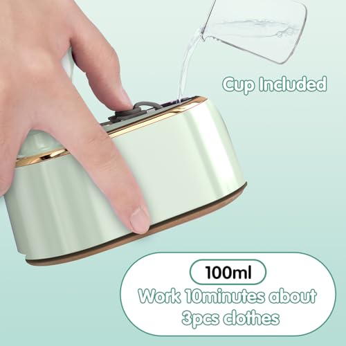 Image of Travel Steamer Iron for Clothes Mini - Portable Ironing Machine Travel Small Size Portable Steamer Travel College Dorm Home Essentials (MintGreen)
