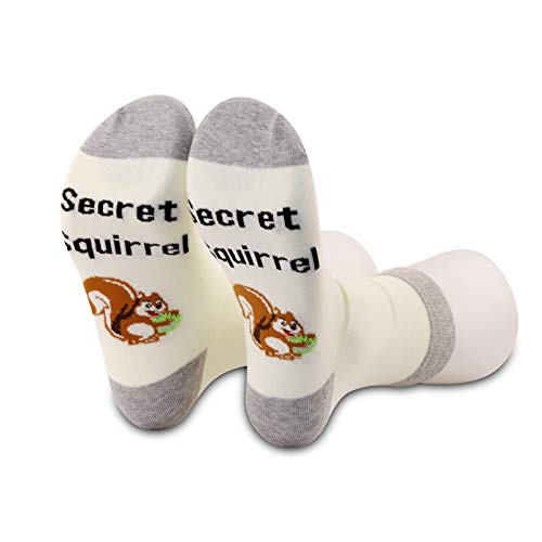G2TUP 2 Pairs Funny Animal Of The Forest Squirrel Socks Secret Squirrel for Squirrel Lovers Animal Themed Novelty Socks (Secret Squirrel, Mid Calf)
