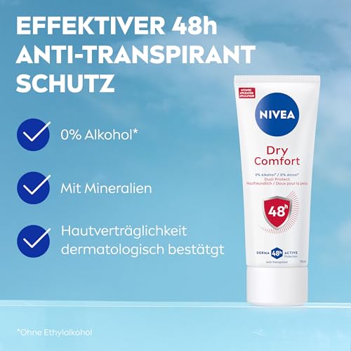 Nivea Dry Comfort Deo Creme Antitranspirant 48 Stunden Schutz