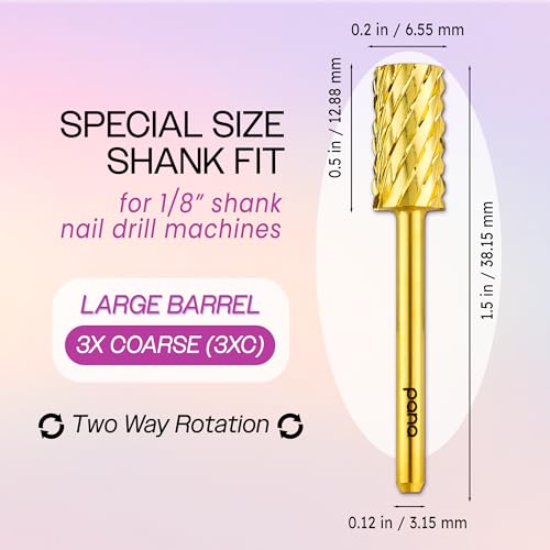 PANA 1/8" Large Flat Top Safety Carbide Nail Drill Bit miniatura 4