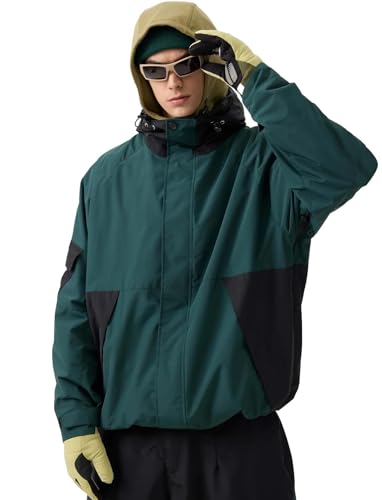 GSOU SNOW Mens Womens Ski Jacket Baggy Snowboard Coat Waterproof Insulated Snow Hoodie For Winter Outdoor Sports Loose Fit