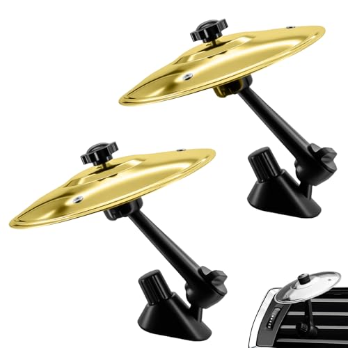 2 PCS Auto Schlagzeug, Auto Crash Becken,Premium Becken Air Vent, Autos-Trommel-Lüftungsschlitz,Mini-Trommel-Crash-Clip,Eisen-Autos-Entlüftungsdekoration,für Alle Arten Von Fahrzeugen