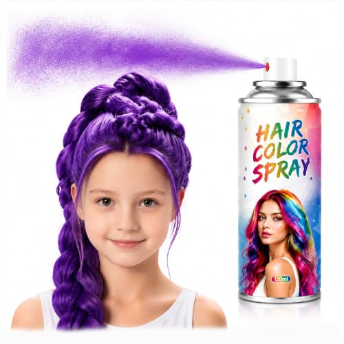 Purple Hair Color Spray, Temporary Washable Hair Spray for Kids Women Men