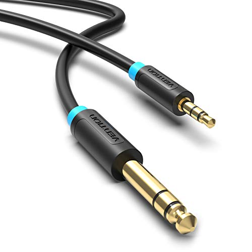3.5mm to 6.35mm Cable, VENTION 6.35mm 1/4 Male to 3.5mm 1/8 Male TRS Stereo Audio Cable, Gold Plated Jack Adapter Compatible with Laptop, Smartphones, Home Theater (6FT/2M)