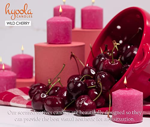 Image of HYOOLA Scented Votive Candles - Wildcherry Votive Candles -12 Hour Burn Time - 9 Pack - European Made