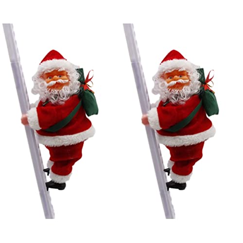 ABOOFAN Ser de 2 Santa de Escalada Natal Papai Noel Papai Noel Brinquedo de Pelúcia Pendurado Papai