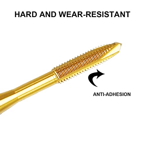 MenYiYDS- 2 x titanbeschichteter Gewindebohrer, Universalgewindebohrer, Maschinengewindebohrer, für Durchgangslöcher (M3-M4)