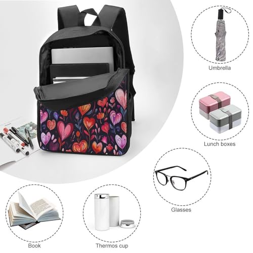 Sac à dos d'école à fleurs 17" pour les journées d'école et sorties - 3