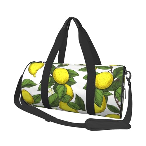 Sac de voyage léger pliable à motif citrons frais pour week-end et sport