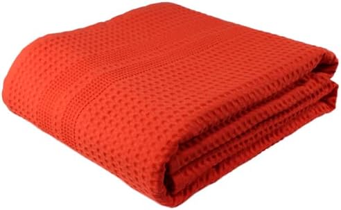 GILDEN TREE Waffle Towels Quick Dry Lint Free Thin Bath Sheets 40x80 Oversized Extra Large for Adults, Classic Style (Coral)