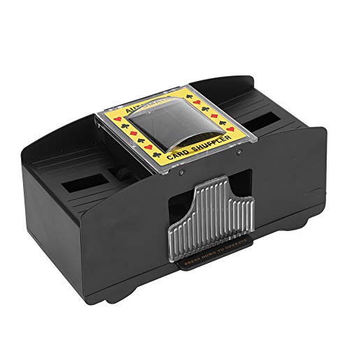 Kartenmischer Elektrisch, 2 Decks Automatische Kartenmischmaschine Batteriebetrieben Mischmaschine Als Kartenmischgerät für Zuhause, Poker & Karte Spiele, Blackjack, Romme, Party Cover