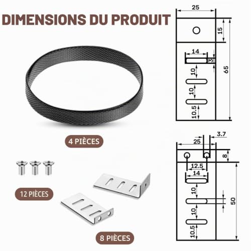 Kit de réparation de tiroir 4 pièces – Fixation rapide pour tiroirs affaissés ou cassés, supports de tiroir pour le fond des tiroirs affaissés, sangles de renfort et supports pour chambre à coucher – vue 3