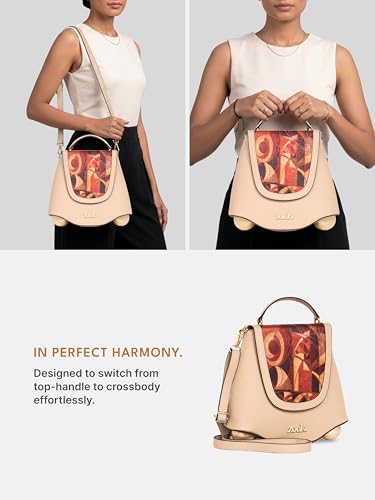 Image of ZOUK Women's Svara Sling Bag | Vegan Leather Bag | Crossbody + Top Handle with Adjustable Strap | Evening & Festive