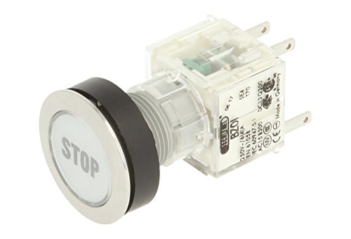 Pulsador de acero inoxidable Schlegel 23.000.699 con contacto 1 NC 1 NO y tapa