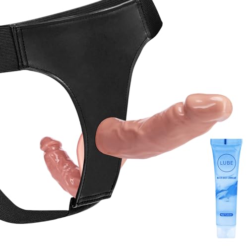 Strap On Dildo Harness with Integrated Double Ended Dildo 5.5 and 3.54Realistic Lesbian Sex Toys for Female Masturbation Women Lesbian Couples and Gay Sex Toyscouples for Couples Strap On (Flesh-2)