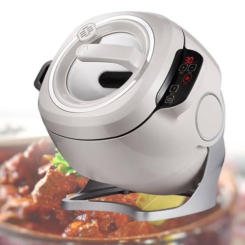 MáQuina De CoccióN AutomáTica, Robot Salteado AutomáTico, Robot De Cocina Con 6 Paneles TáCtiles, Con RotacióN De 360° Y Antipasta De Calentamiento Integral 3D,220V