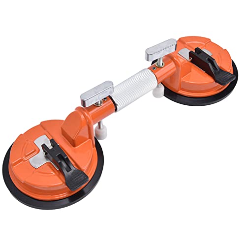 Aluminum Alloy and ABS Glass Lifter with Rubber Handle, Labor Saving and Harmless 360 Degree Rotation Suction Cup for Glass, Wood, Tiles