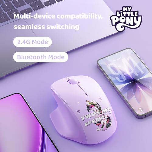 Image of My Little Pony Silent Wireless Mouse -M06 Fluttershy Bluetooth & 2.4G Silent Mouse, 1600 DPI Cute Computer Mouse for Laptop, Mac, PC, Aesthetic Desk Accessories Gift for Fans, Women (Cream)