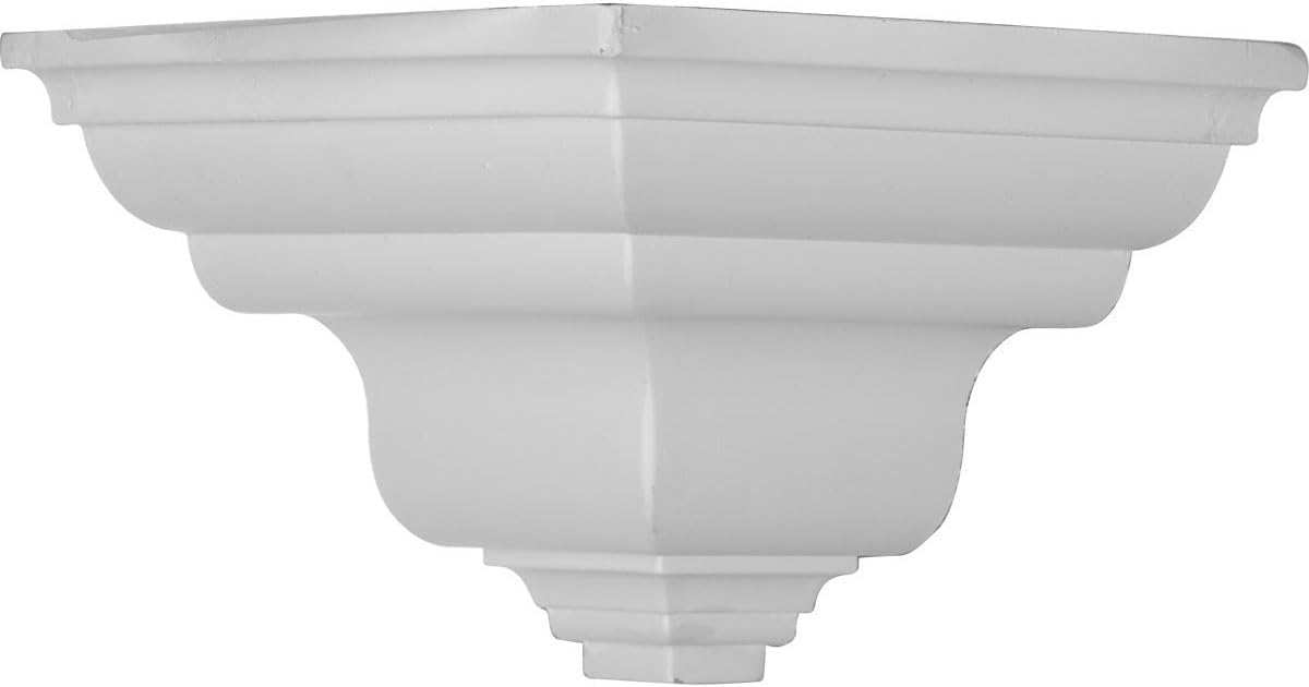 Ekena Millwork MOC05X06VE-CASE-4 Outside Corner for Moulding MLD05X06X08VE (4-Pack), 6 3/8"P x 5 5/8"H, Primed, 4 Pack