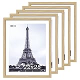 Picture of VCK 22x28 Oak Poster Frame 5 Pack, Natural Solid Wood Picture Frames, Wall Mounting Hanging
