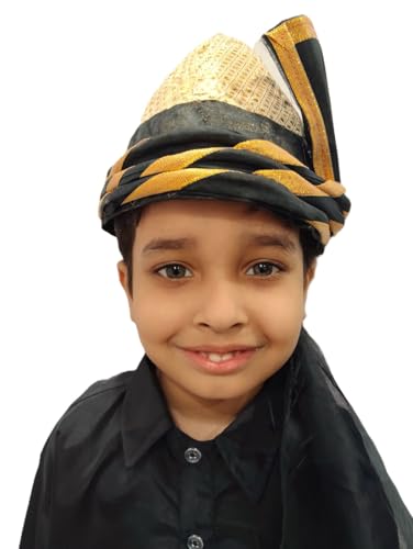 Image of BookMyCostume Traditional Indian Turban, Safa & Pagdi Collection - Ethnic Royal Headwear, Cultural Event & Fancy Dress Costumes | Ideal for Barati, Folk Dance & Themed Functions for Boys, Men & Adults