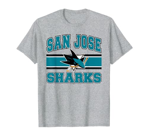 San Jose Sharks Stripe Gray Officially Licensed T-Shirt