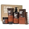 Every Man Jack Beard Essentials Gift Set for Men Complete Routine with 5 Full-Size Essentials Aged Bourbon Scent - Beard & Face Wash, Lotion, Oil, Butter & Comb
