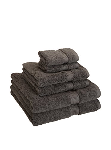 Superior - 6-teiliges Handtuchset, 900 Gramm, Baumwolle, dunkelgrau – Ansicht 1