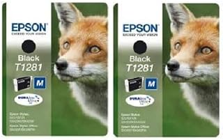 Epson T1281 x2 Original Durabrite Fox Ink Cartridges, Black (Twin Pack), Genuine