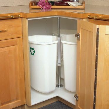 Knape & Vogt Rotary Recycling Center-White, Polymer, 32 Quart Bins