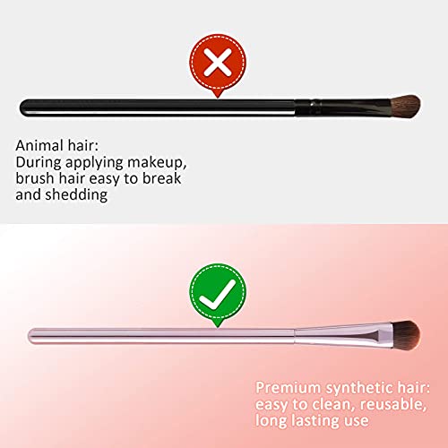 5Pcs Eyeshadow Brush Set, Eyeliner Brush Eyeshadow Brush Concealer Brush Blending Brush Eyebrow Brush With Case, Pink Eye Makeup Brushes For Travel #TOP5